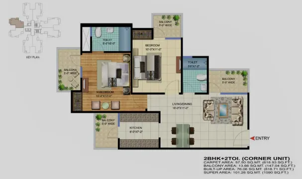 VVIP Homes — 2 BHK floor plan