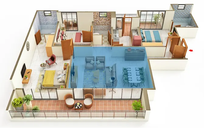 Eldeco Fairway Reserve — 3 BHK floor plan