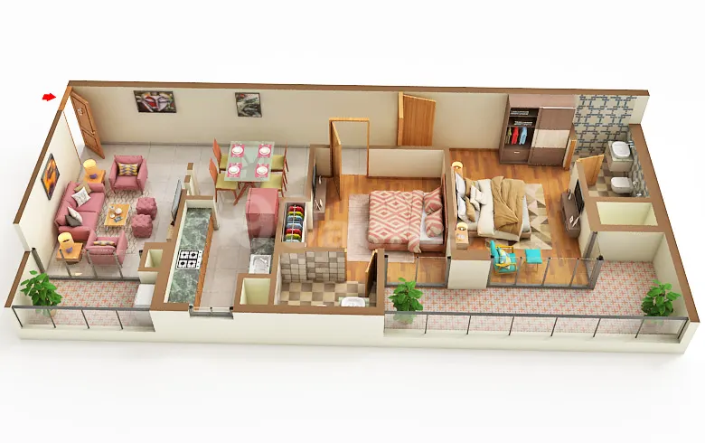 Emperium Premio — 2 BHK floor plan