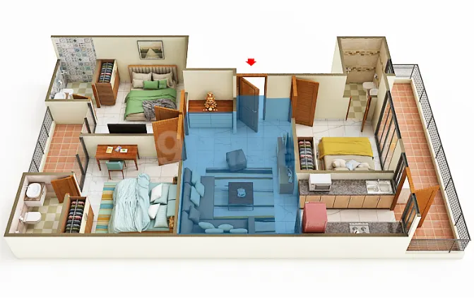 NS Arcus Avani Floors — 3 BHK floor plan