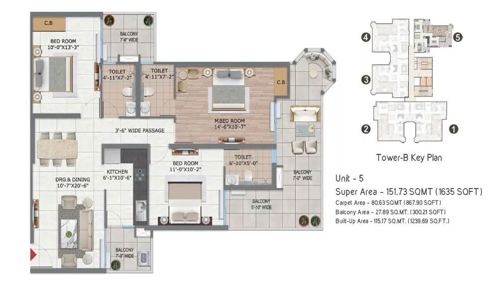 VVIP Namah — 3 BHK floor plan