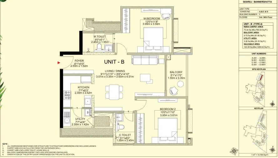 Godrej Vanantara — 2 BHK floor plan