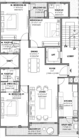 Birla Navya Avik — 3 BHK floor plan
