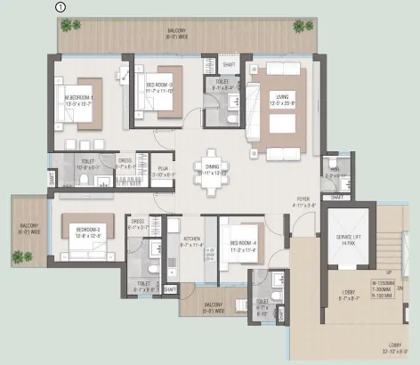 SS Camasa — 4 BHK floor plan
