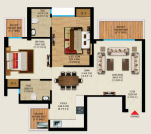 Saya Zion — 2 BHK floor plan