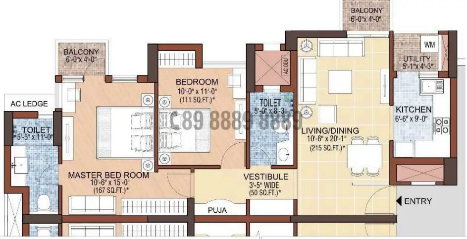 Garden Isles — 2 BHK floor plan