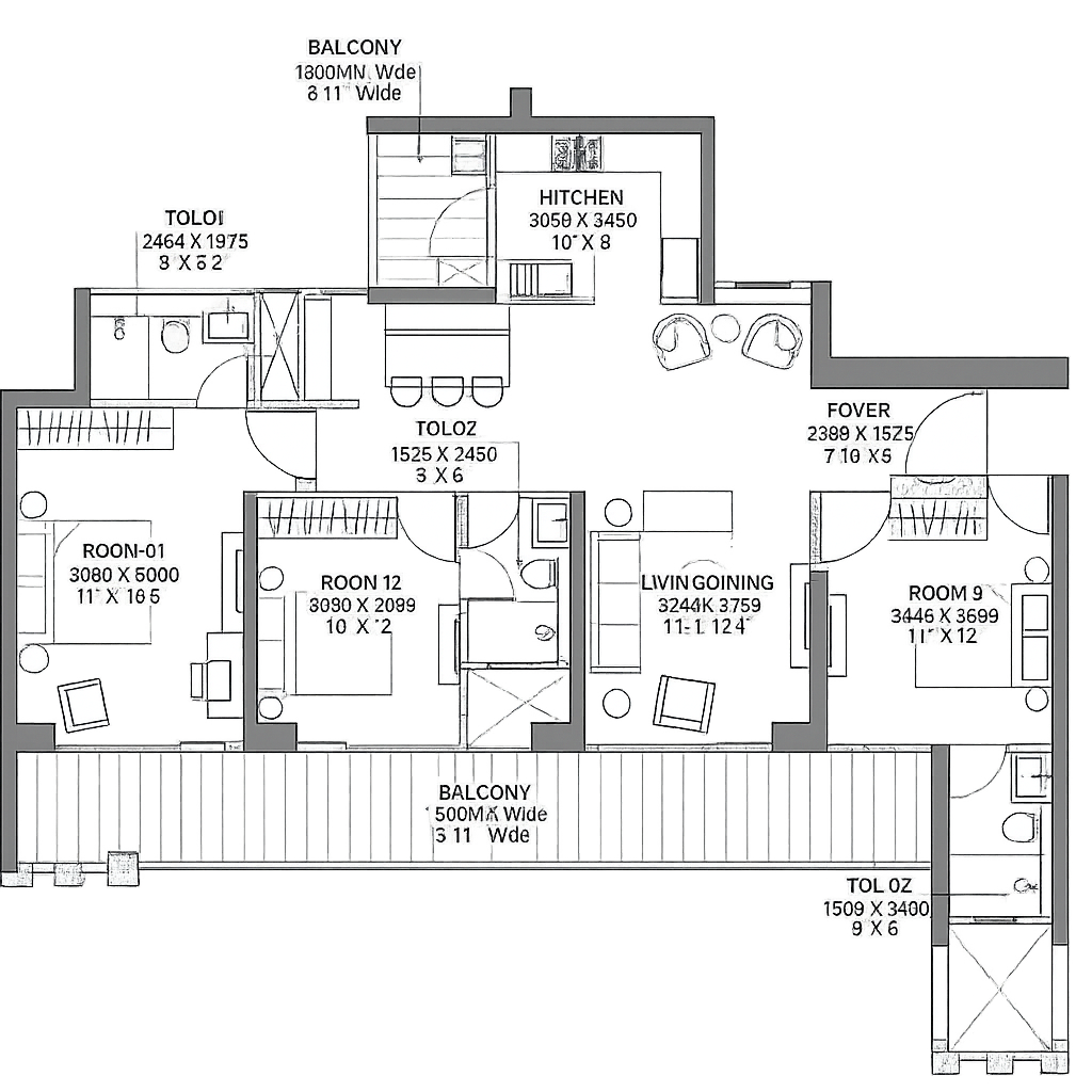 Godrej Vrikshya — 3 BHK floor plan