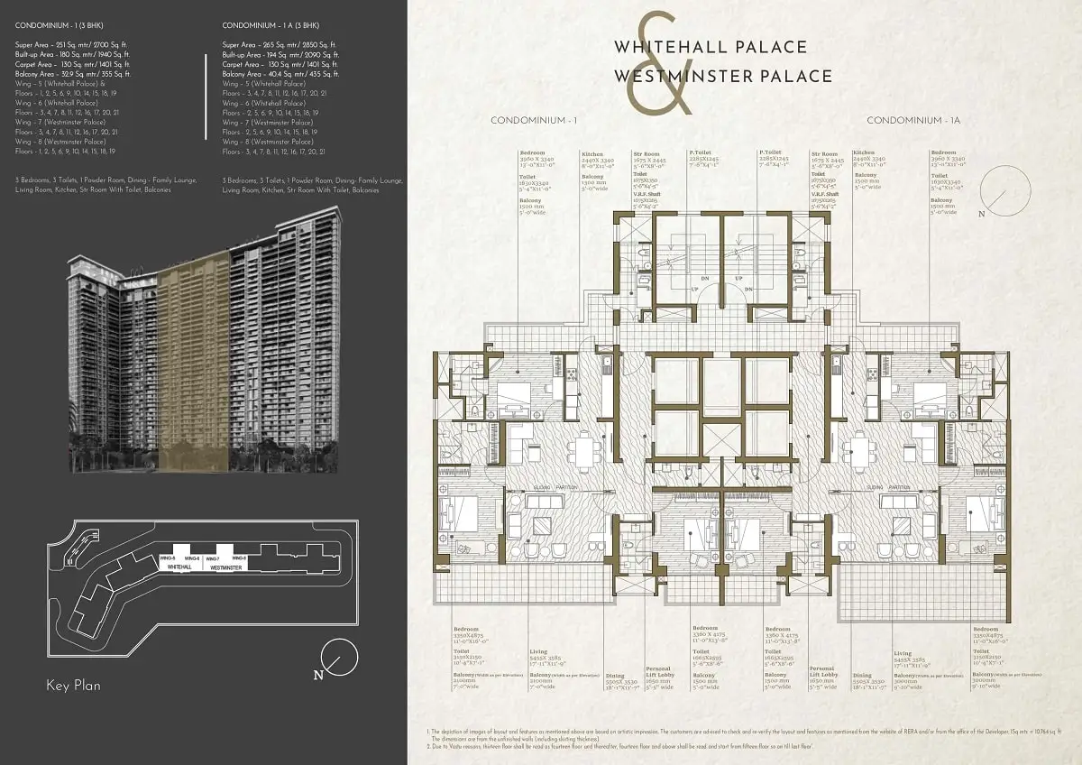 Mahagun Manorialle — 3 BHK floor plan
