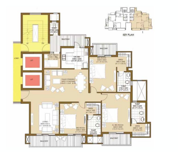 ATS Picturesque Reprieves — 3 BHK floor plan