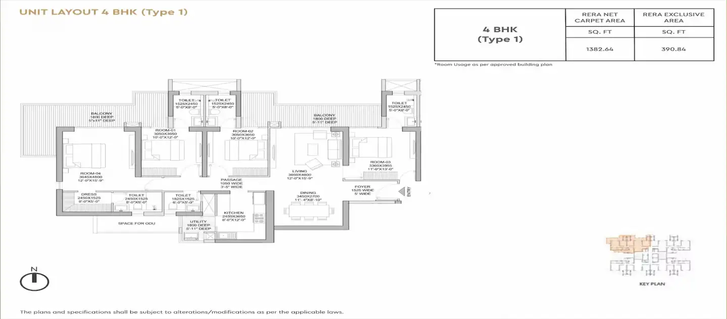 Godrej Zenith — 4 BHK floor plan