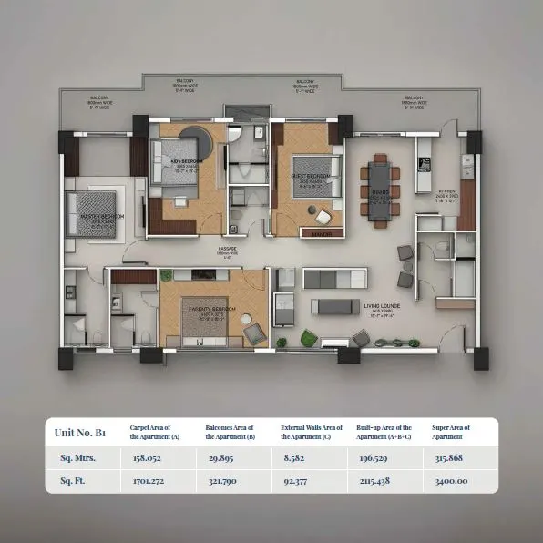 Ananta Vilasa — 4 BHK floor plan
