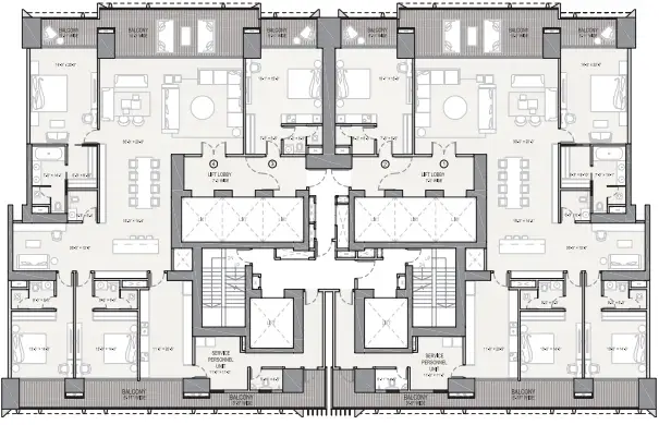 Oberoi Three Sixty North — 4 BHK floor plan