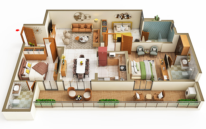 Prosper Epic Homes — 3 BHK floor plan
