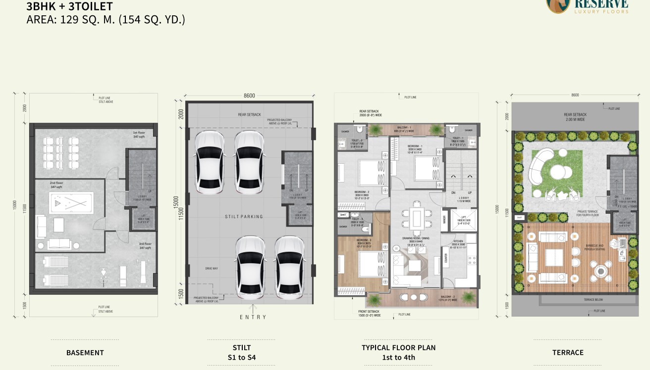 Polo Reserve — 3 BHK floor plan