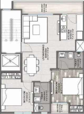 Signature Global City 93 — 2 BHK floor plan