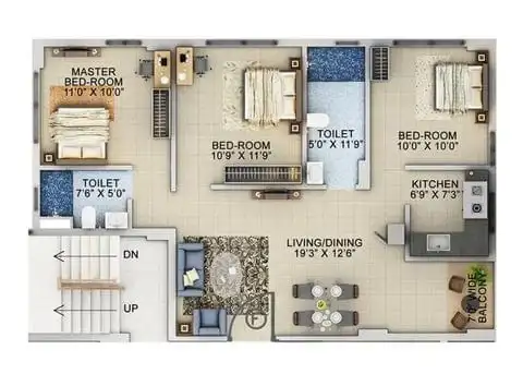 Lodhi Greens — 3 BHK floor plan