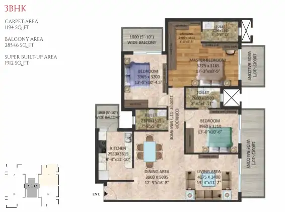 Amaara Residences — 3 BHK floor plan