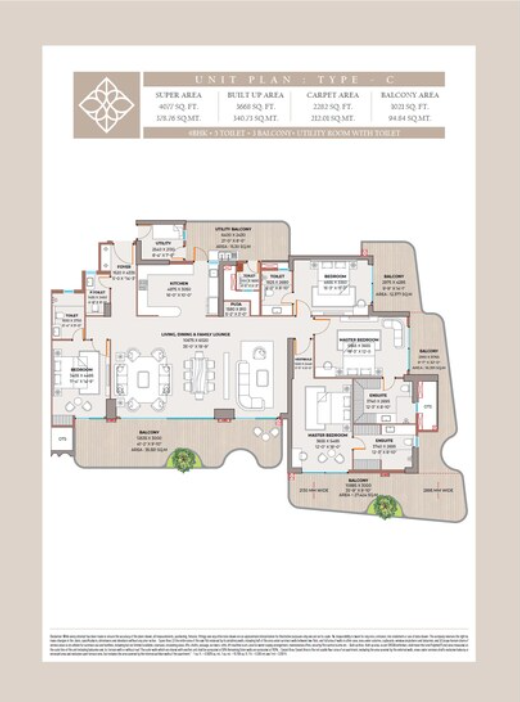 Clove County — 4 BHK floor plan