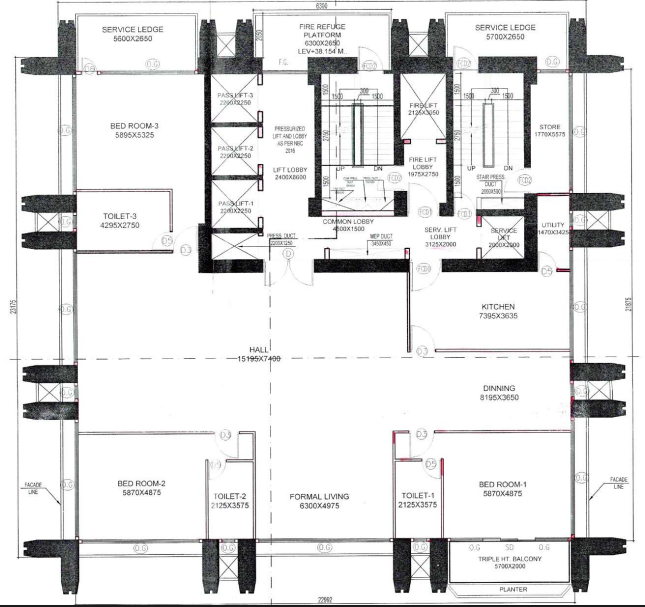 Alcove The Curve — 4 BHK floor plan