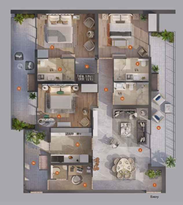 Keystone Seasons — 3 BHK floor plan