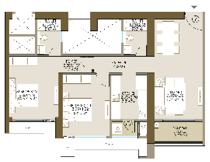 L&T Ahana — 2 BHK floor plan