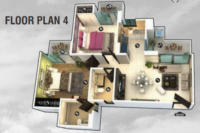 KVD Wind Park — 2 BHK floor plan