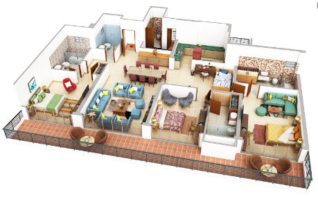 M3M The Cullinan — 3 BHK floor plan