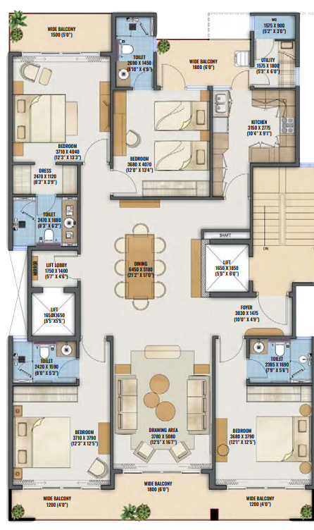 Samsara Ivana — 4 BHK floor plan