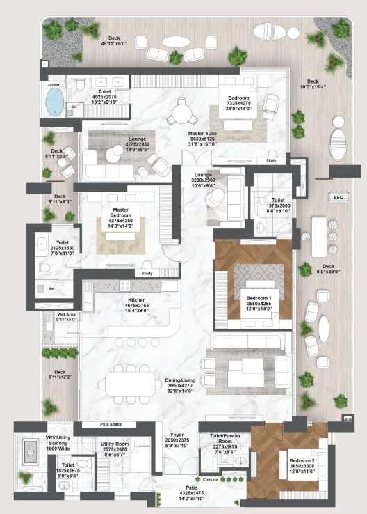 Elan The Emperor — 4 BHK floor plan