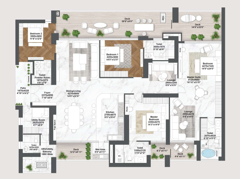 Elan The Emperor — 4 BHK floor plan