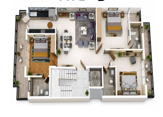 ROF Pravasa — 3 BHK floor plan
