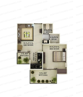 M3M The Line — 1 BHK floor plan
