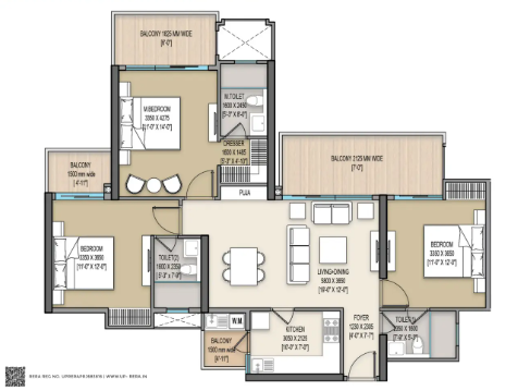 ACE Terra — 3 BHK floor plan