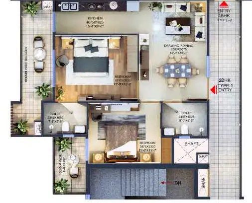 Arttech The Story House — 2 BHK floor plan