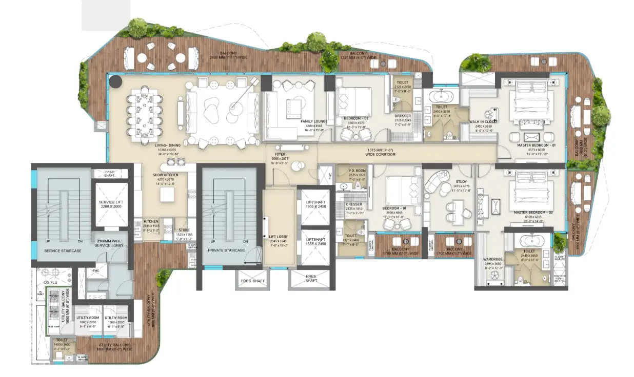adani veris — 4 BHK floor plan