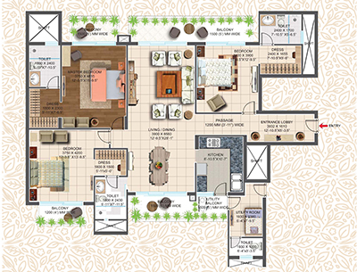 ACE 150 — 3 BHK floor plan