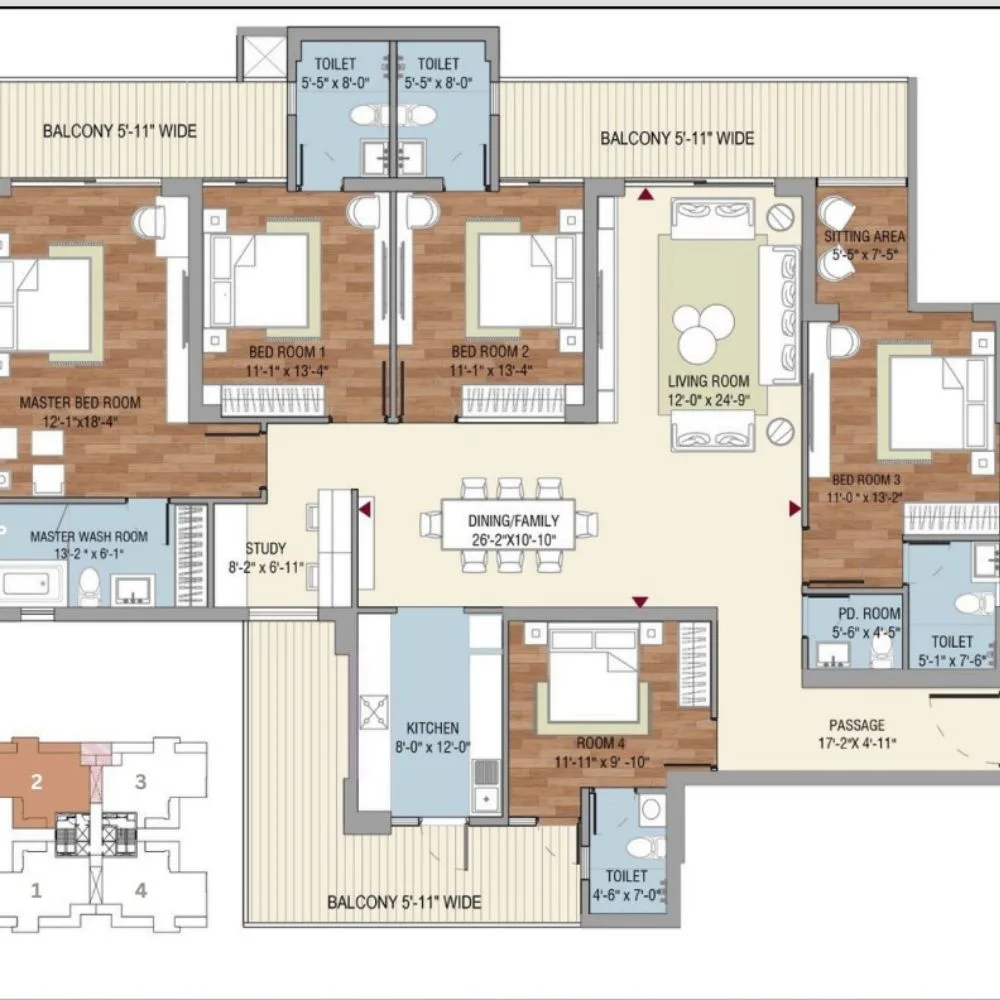 Tulip Melrose — 5+ BHK floor plan