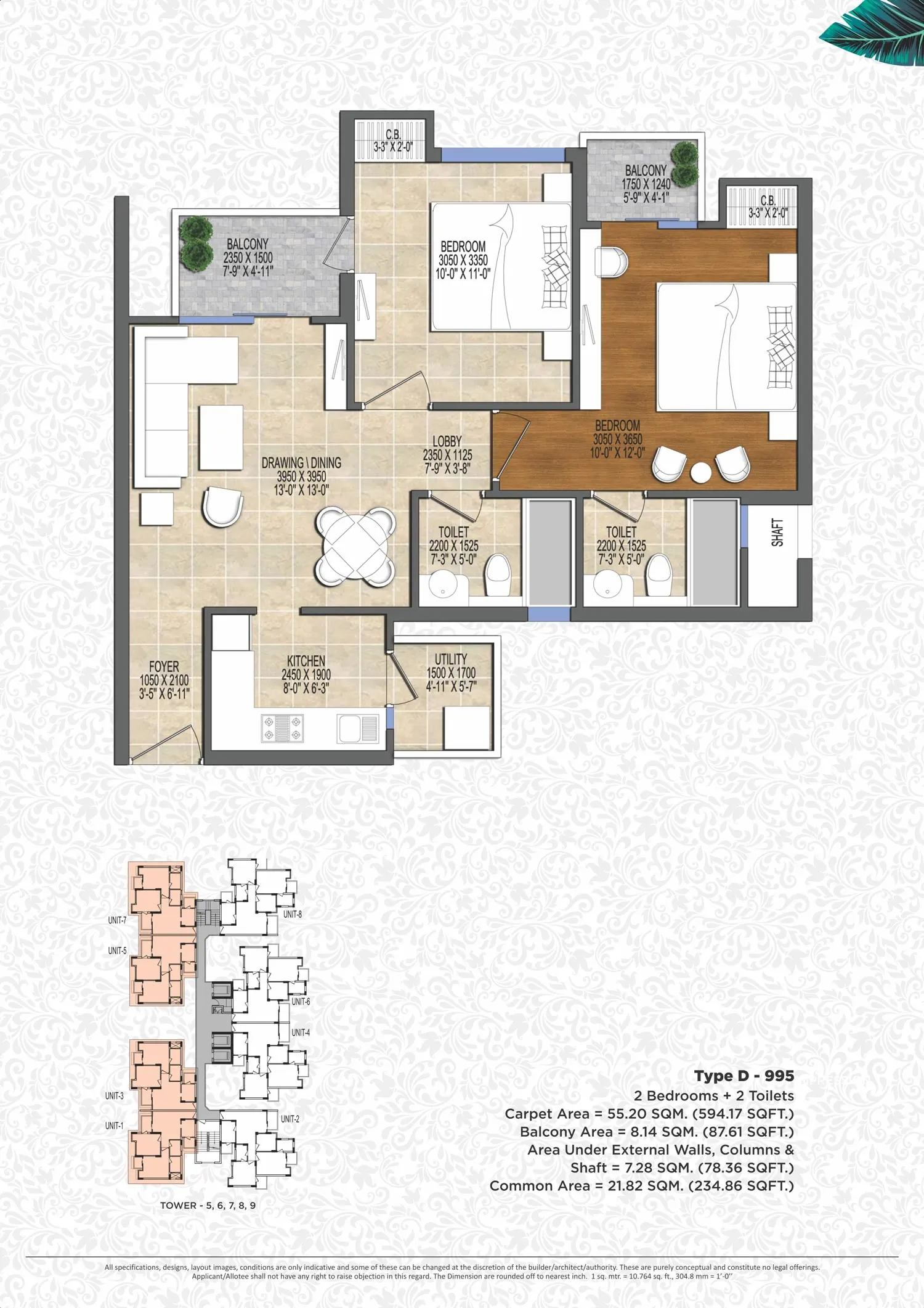 ACE Divino — 2 BHK floor plan