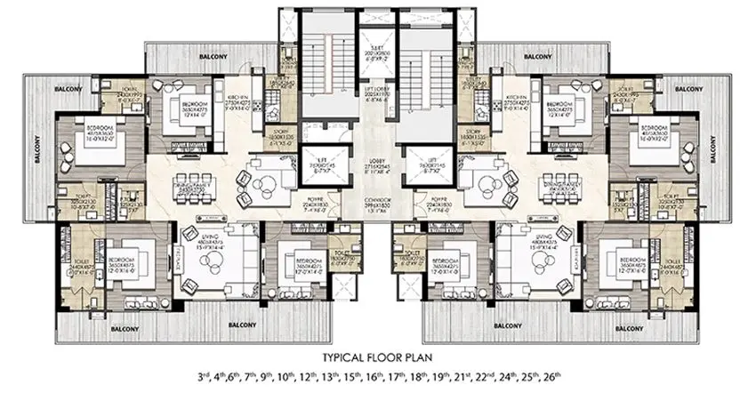 MAPSKO The Icon 79 — 4 BHK floor plan