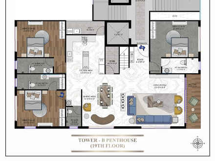 Rizon One — 3 BHK floor plan