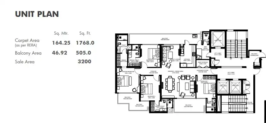 Gulshan Avante — 4 BHK floor plan