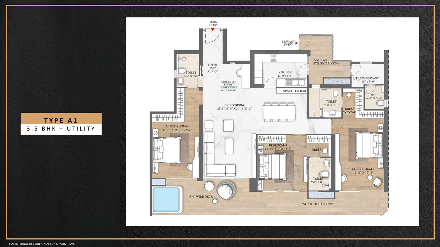 Smartworld The Edition — 3 BHK floor plan